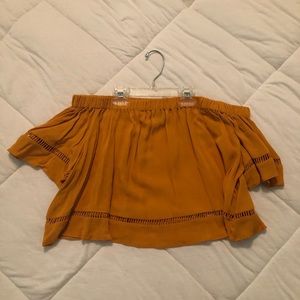 Off the shoulder yellow top